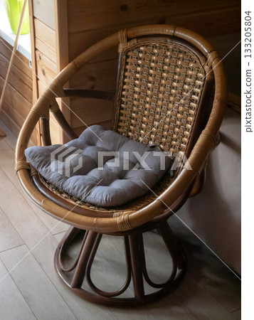 Rattan Chair with Cushion Indoor View Rattan Chair with Cushion Indoor View 133205804