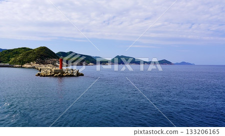 The lighthouse of Izuhara Port and the sea of Tsushima seen from Ferry Kizuna The lighthouse of Izuhara Port and the sea of Tsushima seen from Ferry Kizuna 133206165