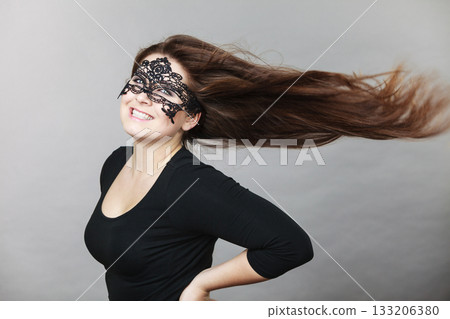 Mysterious woman wearing lace mask Mysterious woman wearing lace mask 133206380