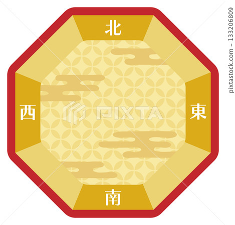 東、西、北、南框架，節分插畫素材 133206809