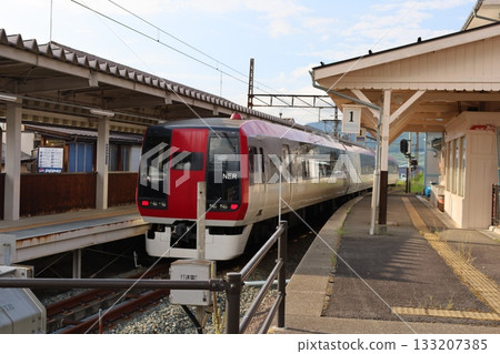 Nagano Electric Railway stopping at the station Nagano Electric Railway stopping at the station 133207385