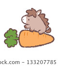 Horse riding a carrot 133207785