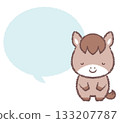 Bowing horse and speech bubble 133207787