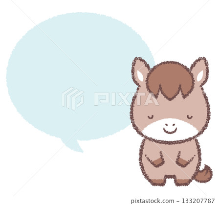 鞠躬的馬和對話框 鞠躬的馬和對話框 133207787