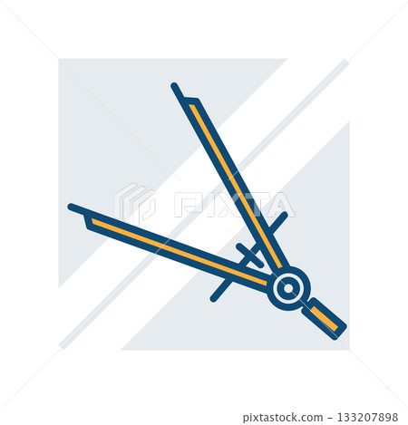 Precision Tools Icon of a Compass for Creative Design and Engineering Tasks and Projects 133207898
