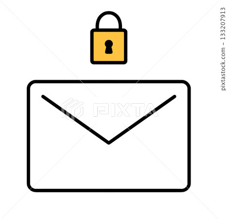 Simple padlock and email icon 133207913