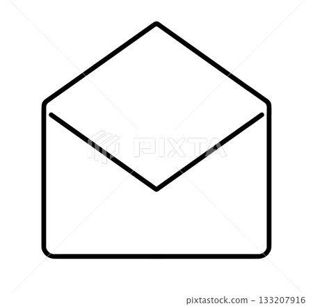 Simple opened email icon Simple opened email icon 133207916