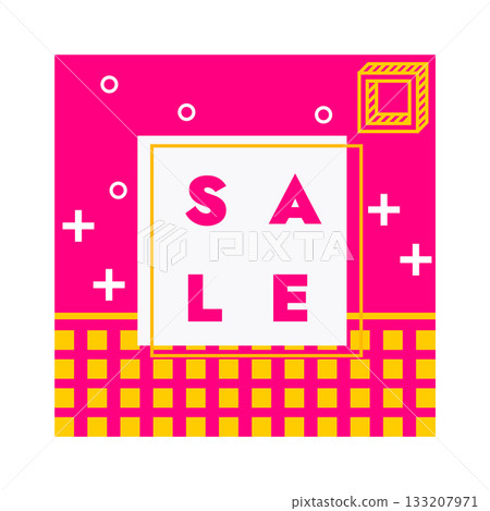 Trendy Abstract Geometric Vector Bubbles. Vivid Banner in Retro Poster Design Style. Vintage Colors and Shapes in Memphis Style Trendy Abstract Geometric Vector Bubbles. Vivid Banner in Retro Poster Design Style. Vintage Colors and Shapes in Memphis Style 133207971