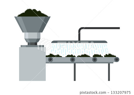 Olive washing equipment. Vector isolated element. Editable 133207975