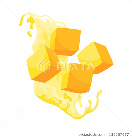 Mango sliced to cubes. Dessert tropical fruit vector illustration Mango sliced to cubes. Dessert tropical fruit vector illustration 133207977