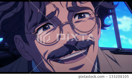 微笑男性動畫角色 133208105