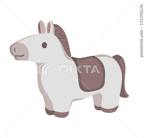 Cute white horse illustration 133208120