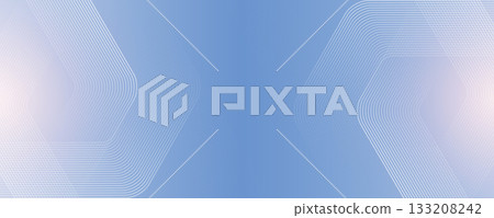 Digital hexagonal blue abstract background. Digital futuristic technology concept with hexagons. Geometric stripe line art design for poster, brochure, cover, banner, website, header 133208242