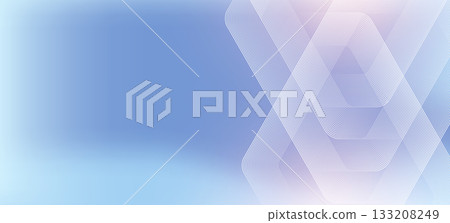 Digital hexagonal blue abstract background. Digital futuristic technology concept with hexagons. Geometric stripe line art design for poster, brochure, cover, banner, website, header 133208249
