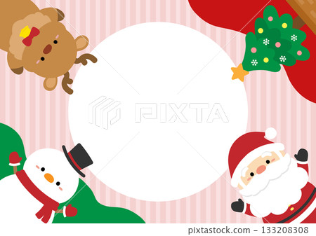 Christmas cute frame, background red Christmas cute frame, background red 133208308