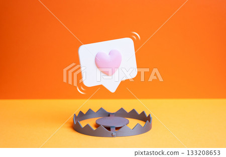 The Dating App Trap. Digital Security. Online deception, personal data risks, and emotional manipulation. Cybersecurity, online behavior, and digital relationship The Dating App Trap. Digital Security. Online deception, personal data risks, and emotional manipulation. Cybersecurity, online behavior, and digital relationship 133208653