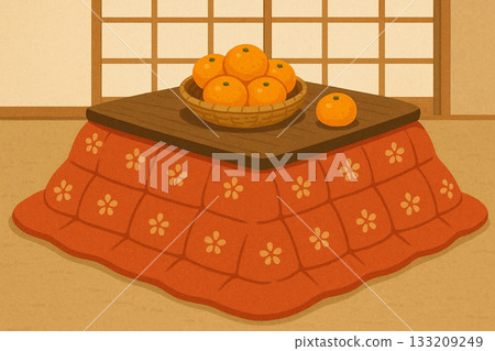 Mandarin orange in a kotatsu 133209249