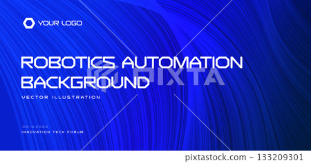 Robotics automation background, technology blue abstract lines pattern, high-tech layout for manufacturing decks, Industry 4.0 reports, conference. Robotics visuals for business. Vector illustration 133209301