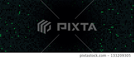 Green pixel matrix background rhomb pattern with cyber glow particles texture for digital data, blockchain, cybersecurity, tech, fit banner, header, UI. Modern geometric grid BG. Vector illustration Green pixel matrix background rhomb pattern with cyber glow particles texture for digital data, blockchain, cybersecurity, tech, fit banner, header, UI. Modern geometric grid BG. Vector illustration 133209305