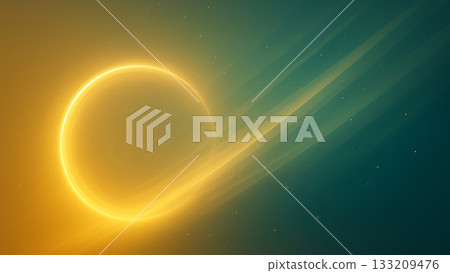 Abstract space background illustration with light rings and flowing light trails 133209476