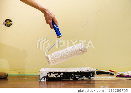 White paint with essentials equipment White paint with essentials equipment 133209705