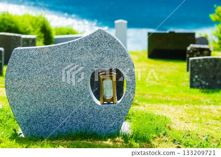 Churchyard in Nes village at fjord, Norway Churchyard in Nes village at fjord, Norway 133209721