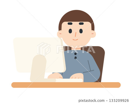 Cartoon office worker character. Employee character illustration. Flat cartoon character vector illustration 133209926