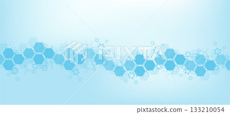 Molecular structure and genetic engineering, atom, neural network, neurons, DNA molecule. Scientific research concept for healthcare, medical, technology, chemistry, science template presentation Molecular structure and genetic engineering, atom, neural network, neurons, DNA molecule. Scientific research concept for healthcare, medical, technology, chemistry, science template presentation 133210054