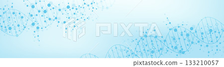 Molecular structure and genetic engineering, atom, neural network, neurons, DNA molecule. Scientific research concept for healthcare, medical, technology, chemistry, science template presentation Molecular structure and genetic engineering, atom, neural network, neurons, DNA molecule. Scientific research concept for healthcare, medical, technology, chemistry, science template presentation 133210057