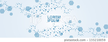 Health care abstract background with lines, dots and hexagons. Medical innovation banner template concept. illustration. Health care abstract background with lines, dots and hexagons. Medical innovation banner template concept. illustration. 133210059