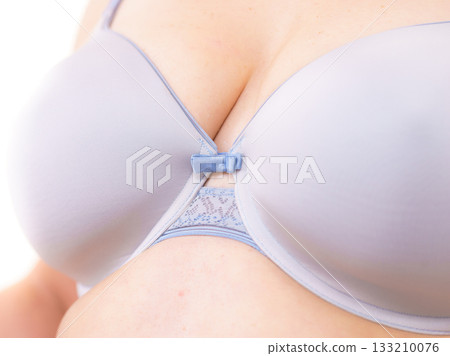 Plus size woman big breast wearing bra Plus size woman big breast wearing bra 133210076