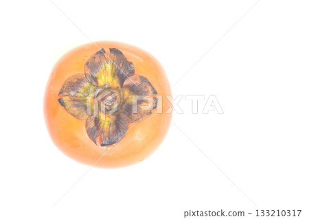 fresh orange persimmon or Kaki in Janpanese arranging on white background fresh orange persimmon or Kaki in Janpanese arranging on white background 133210317
