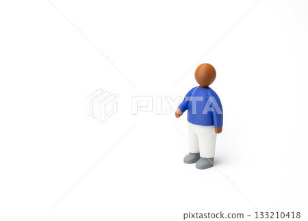 A human figure and space for text. Presentation and proposal. Marketing messages, business communication, informational layouts. Corporate slides and public announcements. 133210418