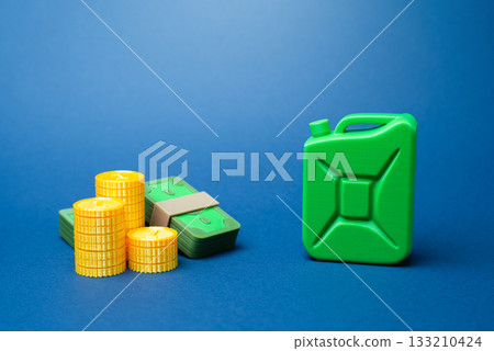 Green Canister: Fuel and Money. Eco-Friendly Fuel. Pricing, Cost, and Investment. Economic impact of green fuel prices. Alternative energy, oil industry transition, renewable investments. 133210424