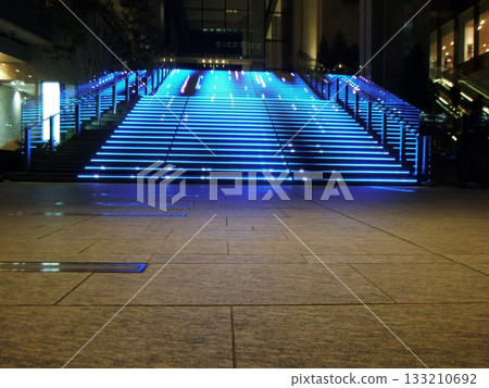 Fantastic illuminations decorating the stairs Fantastic illuminations decorating the stairs 133210692