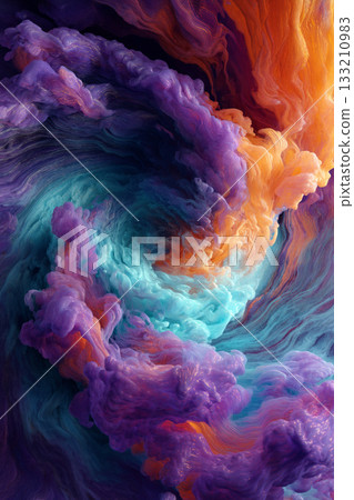 A swirling vortex of abstract, colorful smoke, representing intense emotion, chaos, or a powerful magical phenomenon. A swirling vortex of abstract, colorful smoke, representing intense emotion, chaos, or a powerful magical phenomenon. 133210983