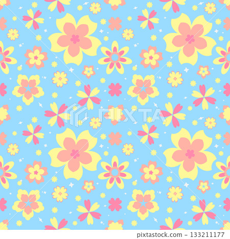 Pastel Floral Seamless Pattern Vector 133211177