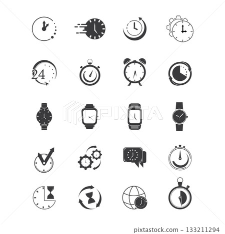 Timekeeping icons 133211294