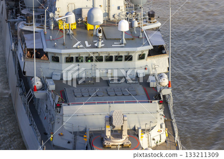 Weapon System And Cockpit At Frigate Bayern (F217) Of German Navy. Weapon System And Cockpit At Frigate Bayern (F217) Of German Navy. 133211309
