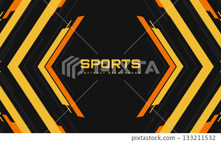 Yellow and orange arrows and angles on abstract modern futuristic sports background Yellow and orange arrows and angles on abstract modern futuristic sports background 133211532