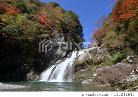 Amegaeri Falls, Beautiful Autumn Colors (Setogawa Valley, Tosa Town, Kochi Prefecture) 133211613