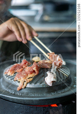 Thai Barbecue Grill with Pork and Seafood Thai Barbecue Grill with Pork and Seafood 133212108