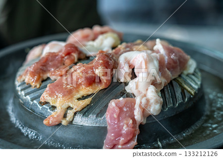 Thai Barbecue Grill with Pork and Seafood 133212126