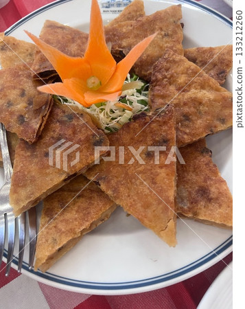 Crispy Moon Shrimp Cakes as an Appetizer 133212260