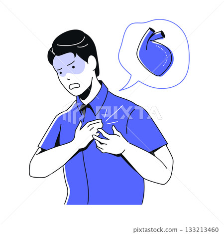 Man Having Heart Attack - colorful flat design illustration Man Having Heart Attack - colorful flat design illustration 133213460