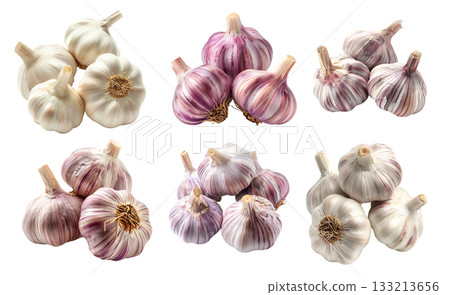 Ripe creole garlic bulb isolated on a white background Ripe creole garlic bulb isolated on a white background 133213656