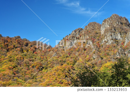 Mountains viewed from the blue sky 133213933