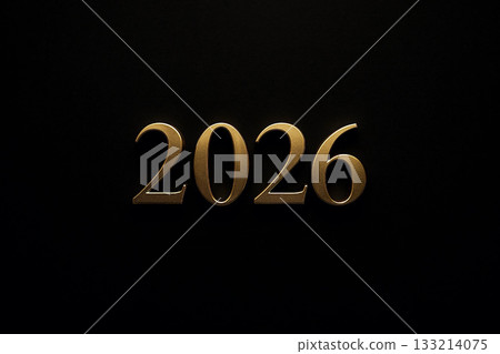 Black background gold 2026 luxury number design Black background gold 2026 luxury number design 133214075