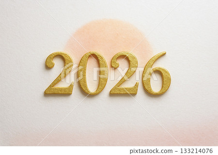 金箔2026和日本紙紋理新年圖片 133214076