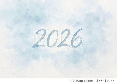 淺藍色水彩 2026 - 自然背景 133214077